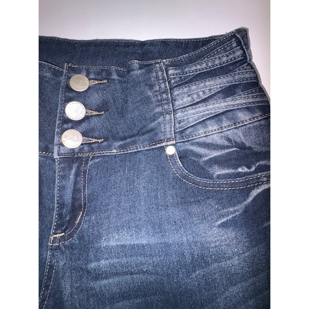 Kaba Jeans Womens High Rise Button Fly Skinny Jeans Blue Wash Size 11